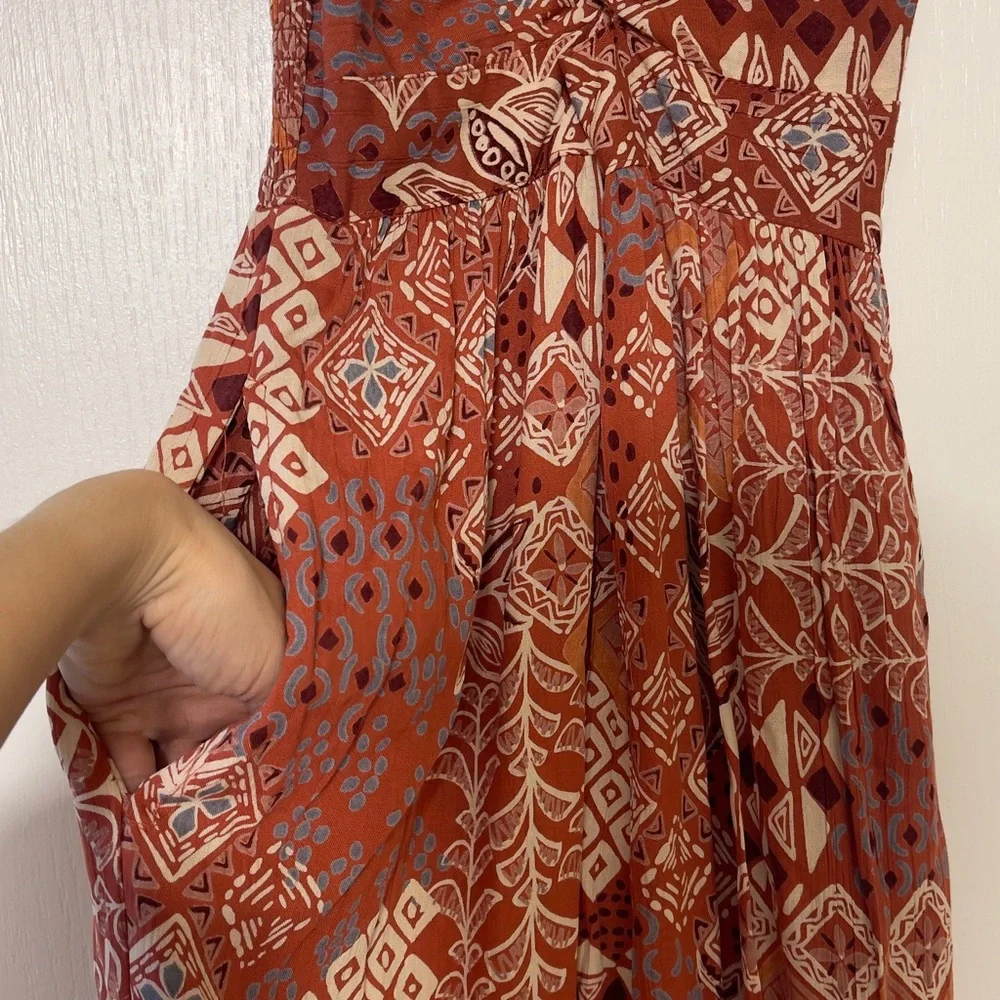 Angie Coral Geometric Jumpsuit - Picture 5 of 6